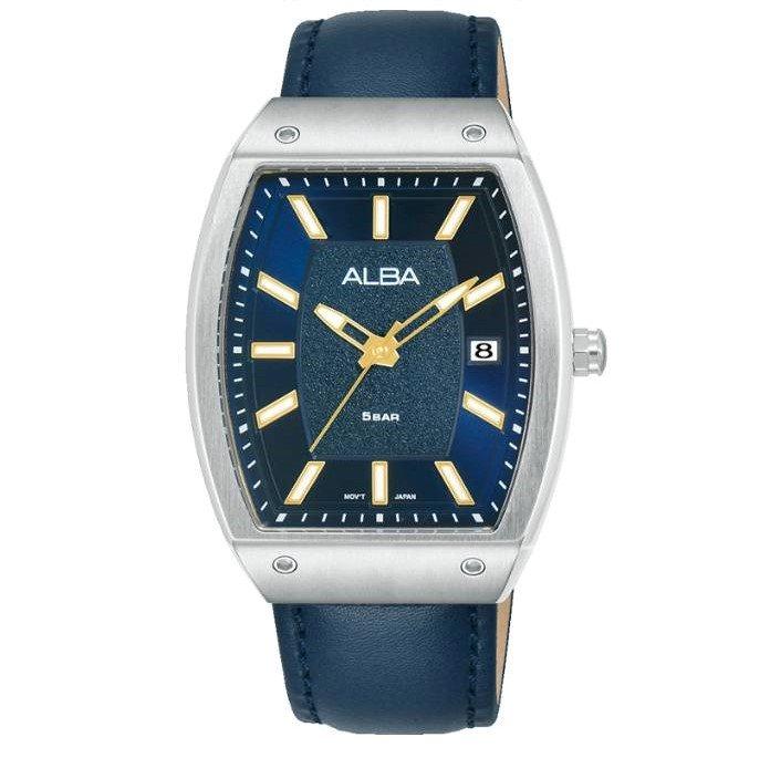 

Alba active men's watch, analog , 35mm, leather strap, ag8n21x1 - blue