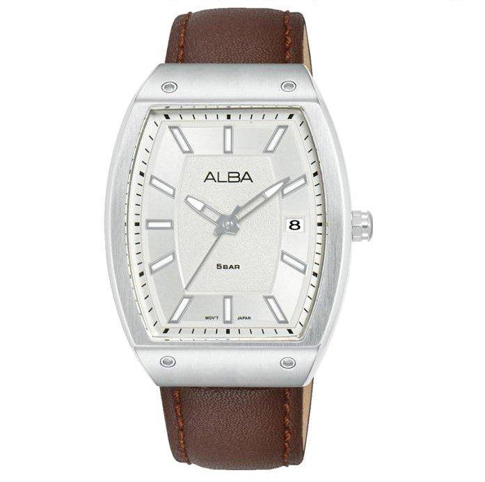 

Alba active men's watch, analog , 35mm, leather strap, ag8n23x1 - brown
