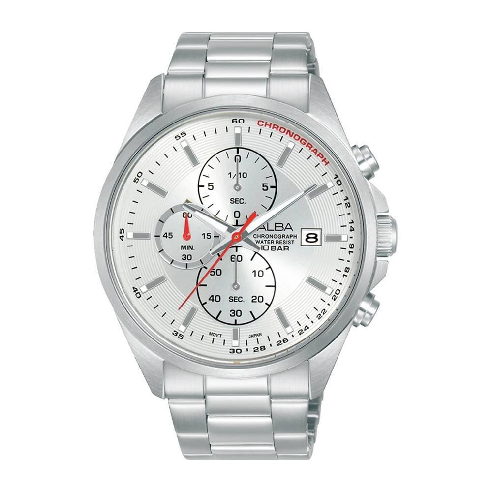 

Alba active watch for men, analog, 43mm, stainless steel strap, am3947x1 – silver