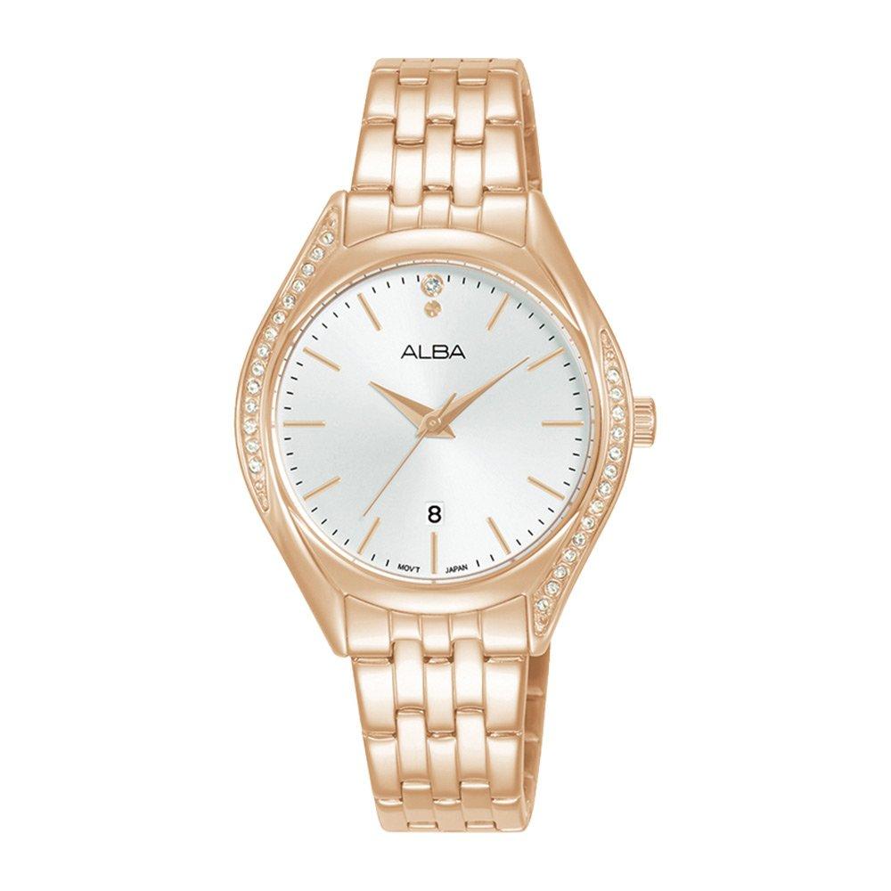

Alba fashion ladies watch,analog, 31mm, stainless steel strap, ah7bs8x1 - rose gold
