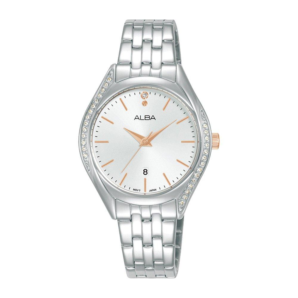 

Alba fashion ladies watch,analog, 31mm, stainless steel strap, ah7bt9x1 - silver