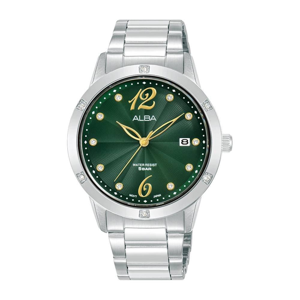 

Alba fashion watch for women, analog, 36mm, stainless steel strap, ag8n09x1 – silver