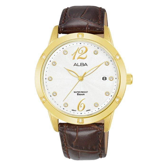 

Alba fashion women's watch, analog, 36mm, leather strap, ag8n14x1 - brown