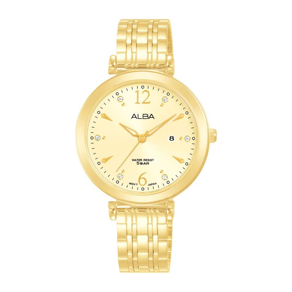 

Alba fashion ladies watch,analog, 32mm, stainless steel strap, ah7bv8x1 - light gold