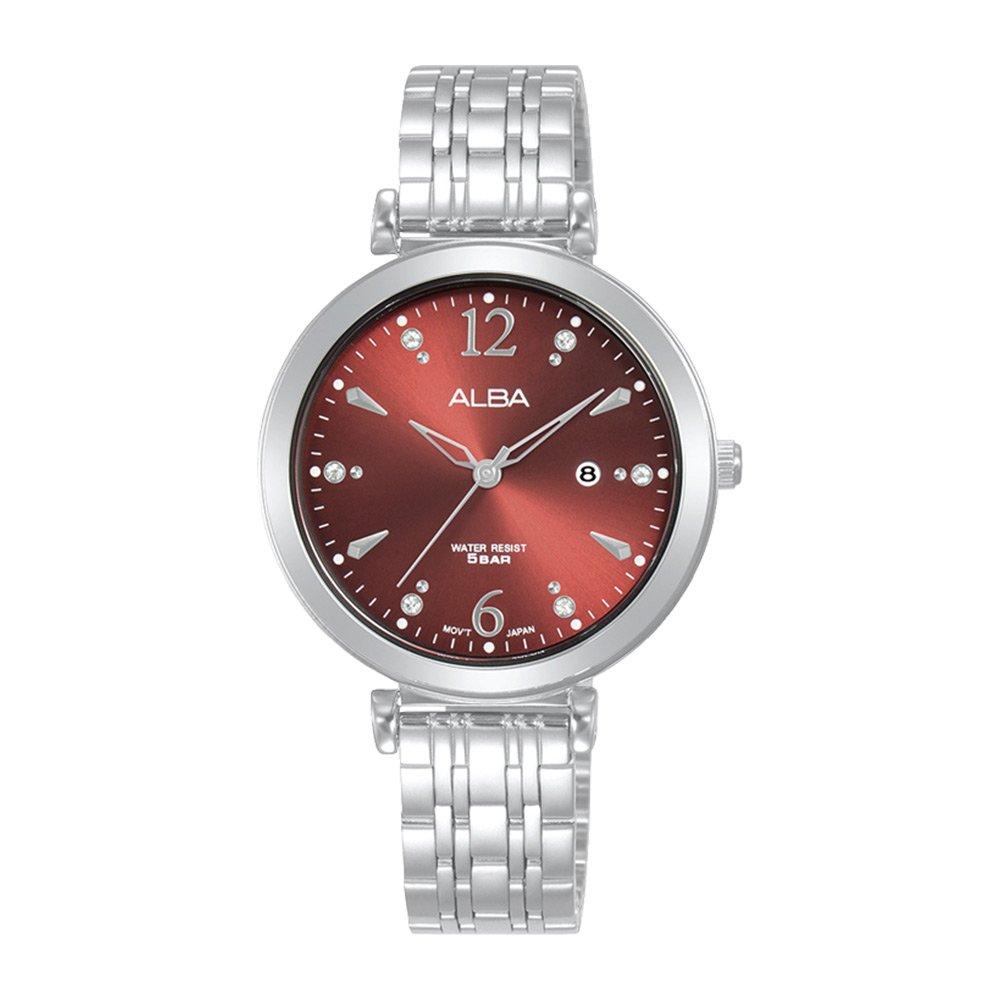 

Alba fashion ladies watch,analog, 32mm, stainless steel strap, ah7bw3x1 - silver