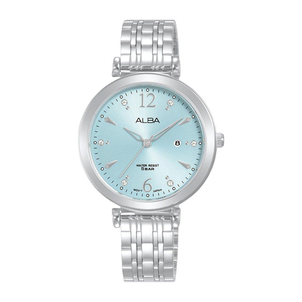 

Alba fashion ladies watch,analog, 32mm, stainless steel strap, ah7bw5x1 - silver