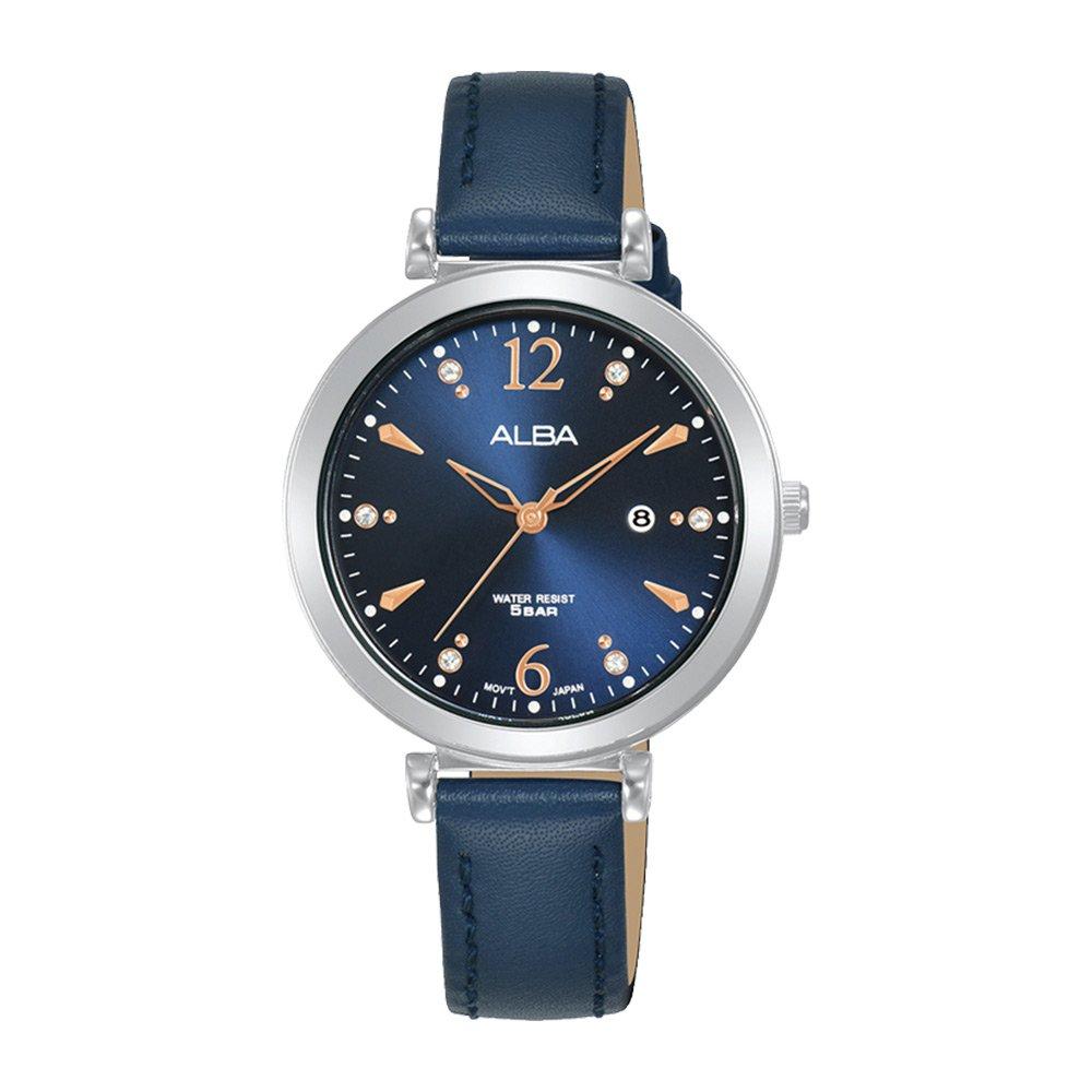 

Alba fashion ladies watch,analog, 32mm, leather strap, ah7bw9x1 - blue