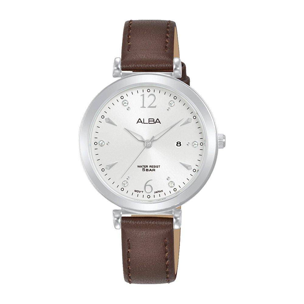 

Alba fashion ladies watch,analog, 32mm, leather strap, ah7bx1x1 - brown