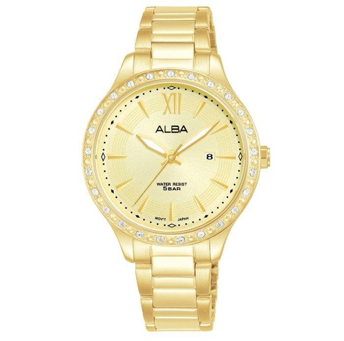 

Alba fashion ladies watch, analog, 33mm, stainless steel strap, ah7bx4x1 - light gold