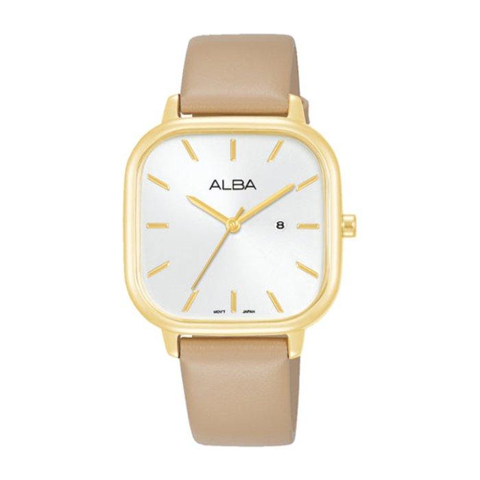 

Alba fashion watch for women, analog, 32mm, leather strap, ah7bz6x1 – beige