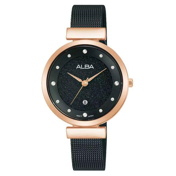 

Alba fashion watch for women, analog, 32mm, stainless steel strap, ah7bz8x1 – black