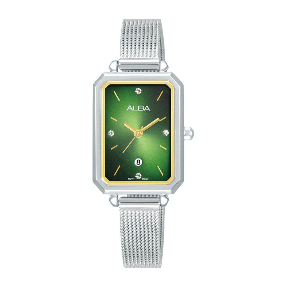 

Alba fashion watch for women, analog, 22mm, stainless steel strap, ah7cb3x1 – silver