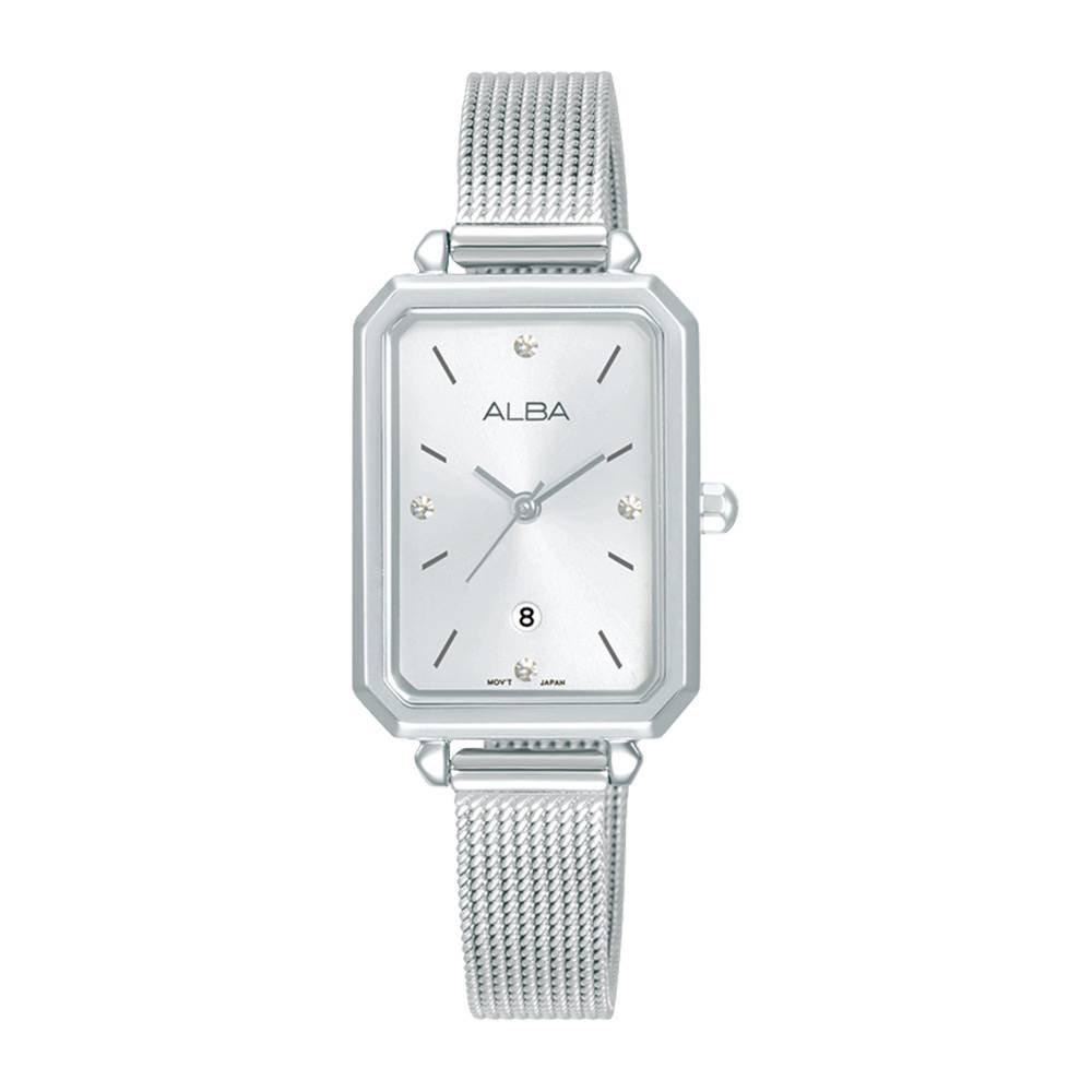 

Alba fashion watch for women, analog, 22mm, stainless steel strap, ah7cb9x1 – silver