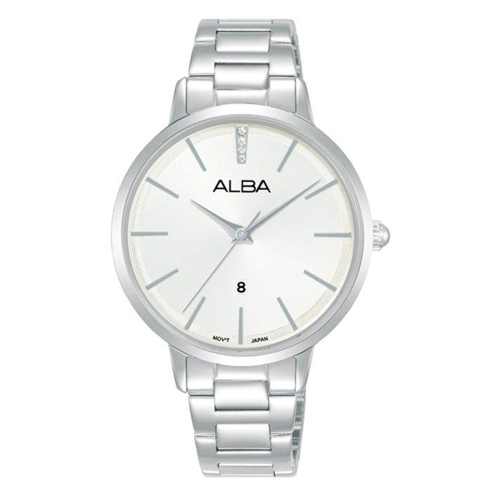 

Alba fashion ladies watch, analog, 34mm, stainless steel strap, ah7cd7x1 - silver