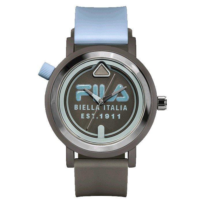

Fila men's watch, analog, 42mm, silicone strap, 38-341-005– blue & grey