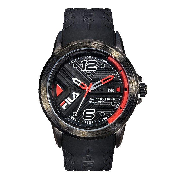 

Fila men's watch, analog, 43mm, silicone strap, 38-170-201 – black