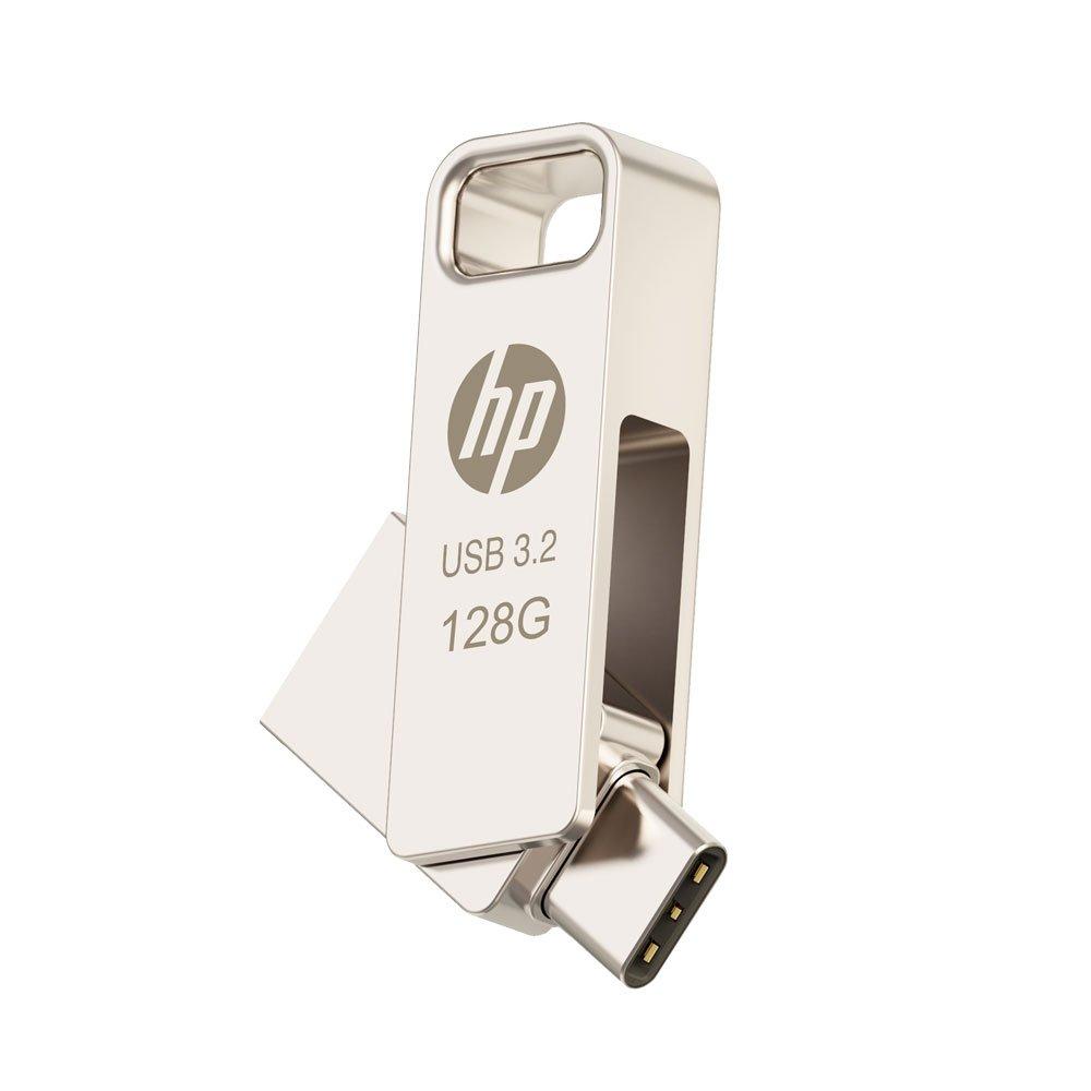 

Hp x206 otg type-c usb 3. 2 metallic flash drive, 128gb, hpfd206c-128 - silver