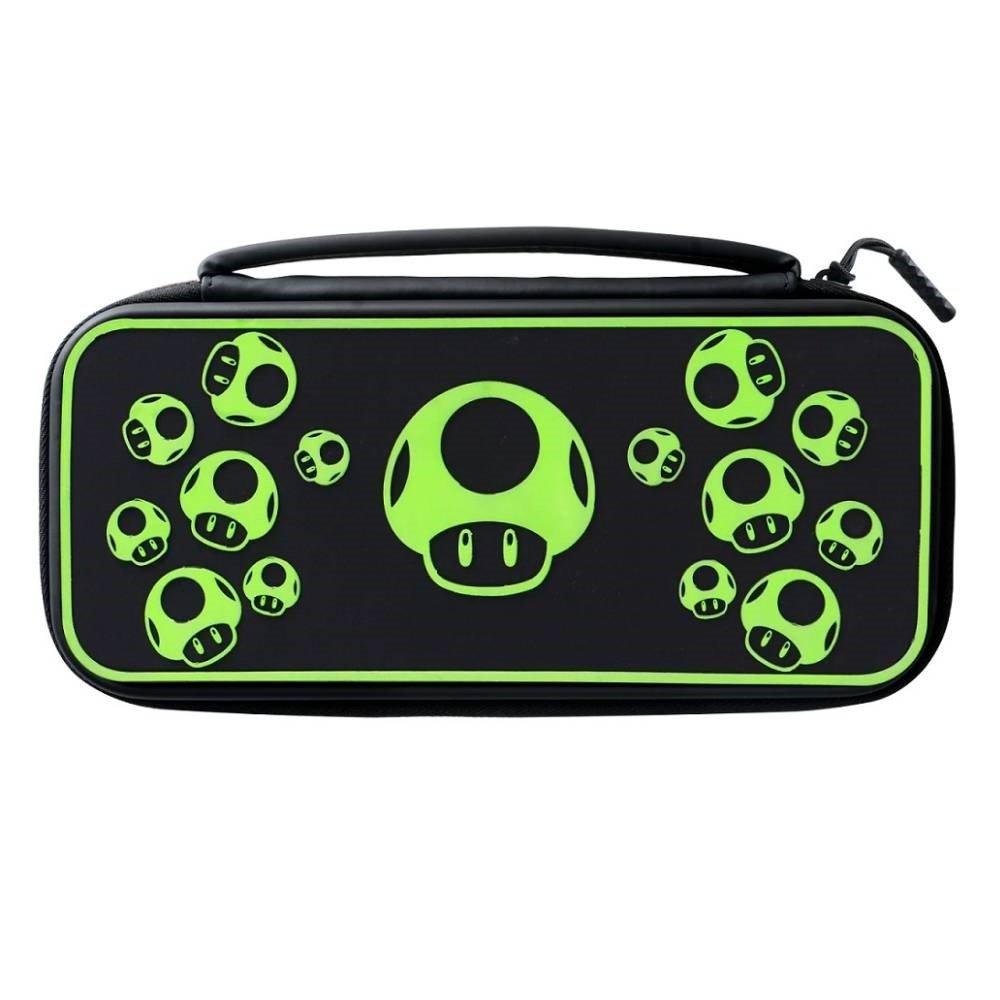 

Pdp nintendo switch plus - 1-up glow in the dark travel case, 500-224-1up – black/green