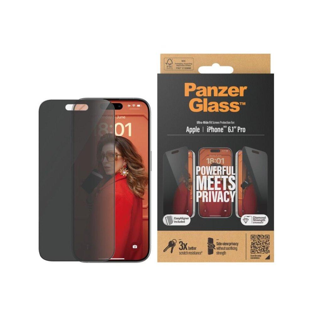

Panzerglass privacy light ultra wide fit screen protector for iphone 15 pro, p2810