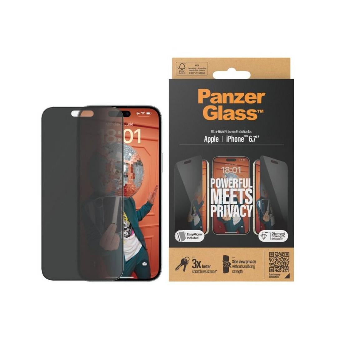 PanzerGlass Privacy light Ultra Wide Fit Screen Protector for iPhone 15 Plus, P2811
