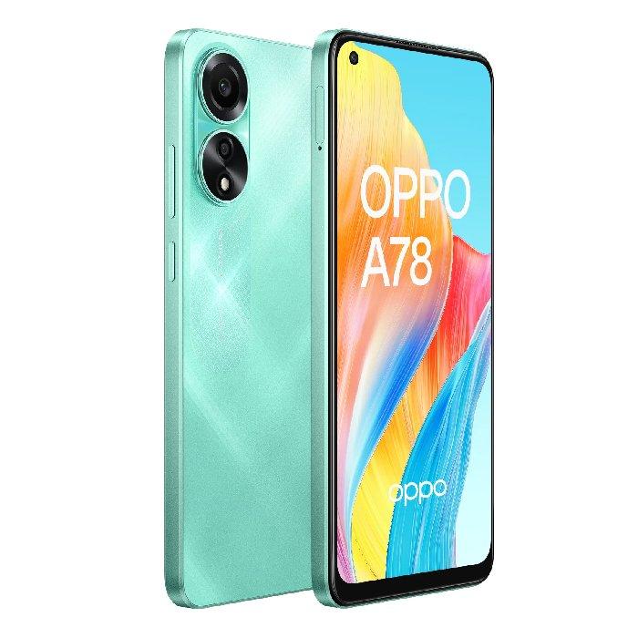 

Oppo a78 4g dual sim, 6. 43 inch, 256gb, 8gb ram phone - aqua green