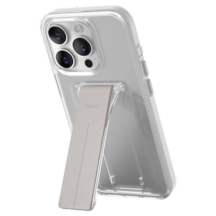 

Uniq heldro mount with stand case for 6. 7-inch iphone 15 pro max, 8886463685839 - clear