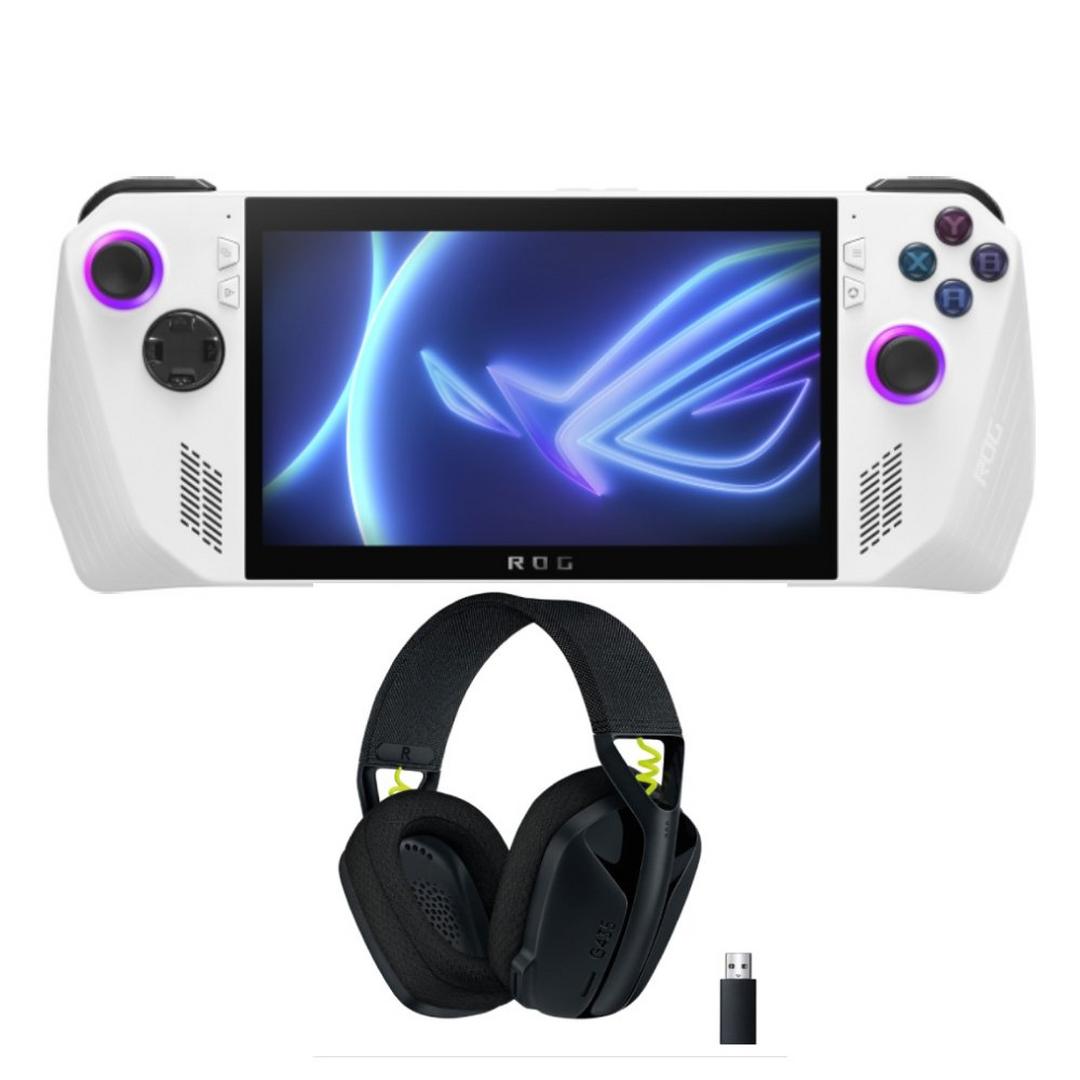 ASUS ROG Ally Ryzen Z1 Extreme Handheld Gaming PC - White + Logitech G435 LightSpeed Gaming Headset –  Black