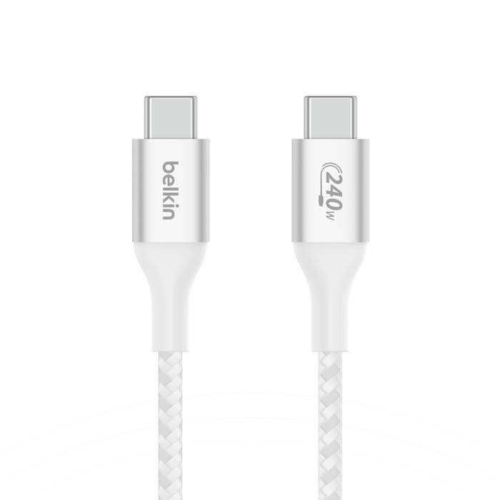 

Belkin boostcharge braided usb-c to c cable 2 meter 240w – white