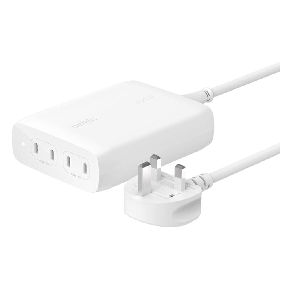 

Belkin boostcharge pro 200w 4-ports desktop charger, wch015mywh - white
