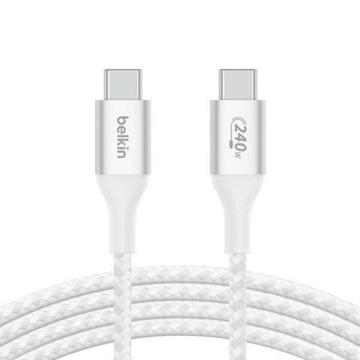 

Belkin usb-c to c braided cable, 240w, 1m, cab015bt1mwh – white