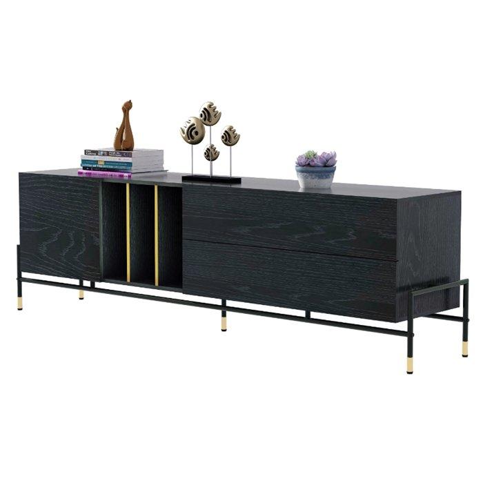 

Wansa tv stand, up to 75-inch, 75kg loading capacity, ks-br-0220 - black