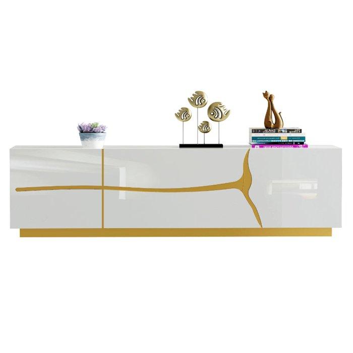 

Wansa tv stand, up to 75-inch, 75kg loading capacity, ks-br-0231 – white