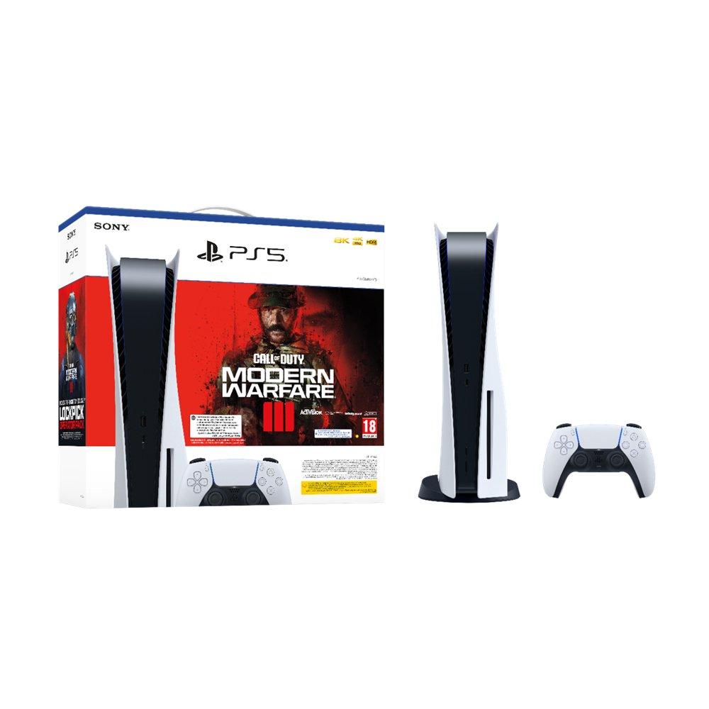 

Pre-order sony ps5 disc console + call of duty game bundle, preorder-cod-cons – white