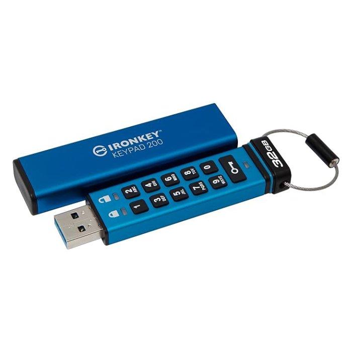 

Kingston ironkey keypad 200 type-a hardware-encrypted usb flash drive, 32gb, fips 140-3...