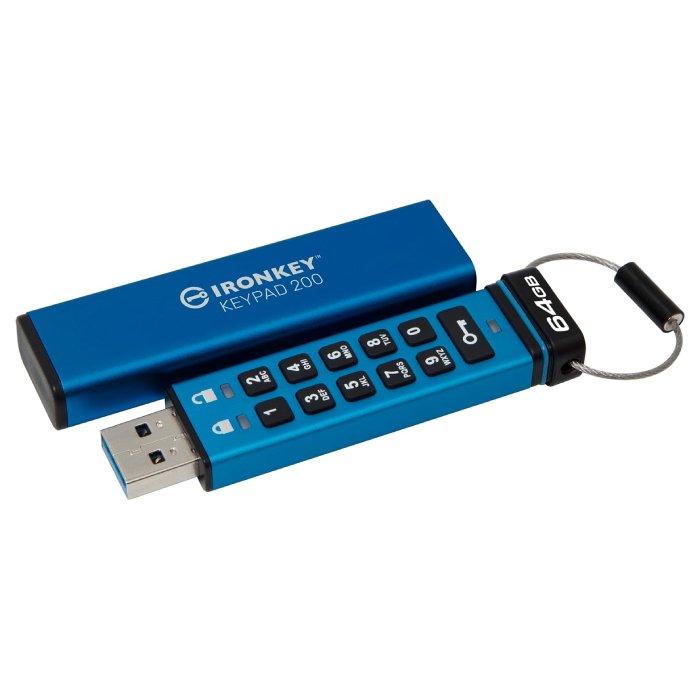 

Kingston ironkey keypad 200 type-a hardware-encrypted usb flash drive, 64gb, fips 140-3...