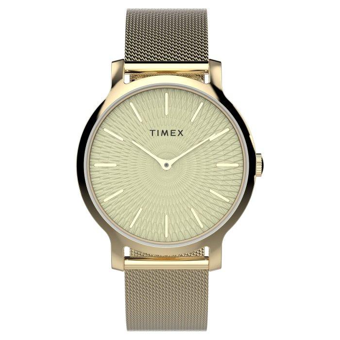 

Timex transcend watch for women, analog, 34mm, stainless steel strap, tw2v92800vm – gold