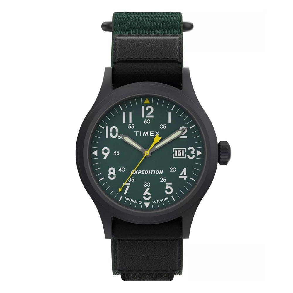 

Timex expedition men's watch, analogue, 40mm, fabric band, tw4b29700 - green