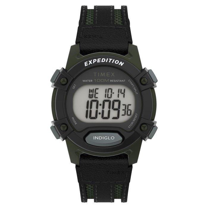 

Timex expedition cat unisex watch, digital, 33mm, leather strap, tw4b28700vm – black