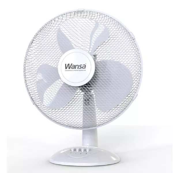 مروحة طاولة من ونسا، مقاس 16 بوصة، 45 واط، TX-1601D - أبيض