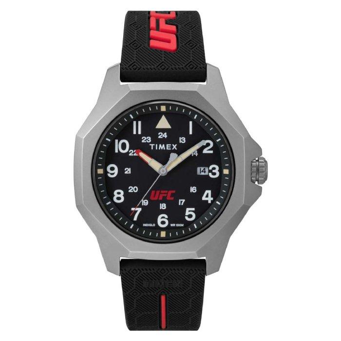 

Timex ufc reveal watch for men, analog, 41mm, silicone strap, tw2v85400 – black