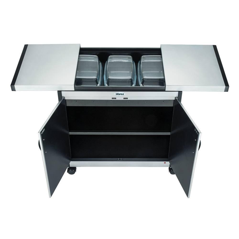 

Wansa 3 dishes trolley 2 shelves & 3 plates, 360 w, 3dtslss - stainless steel