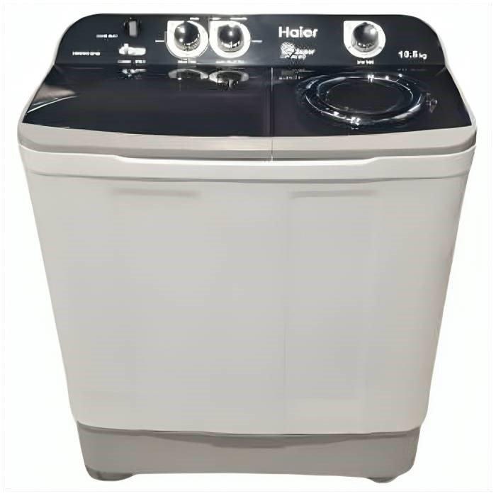 

Haier twin tub washer, 10. 5 kg washing capacity, 6 kg spin capacity, hwm105-m186 - whi...