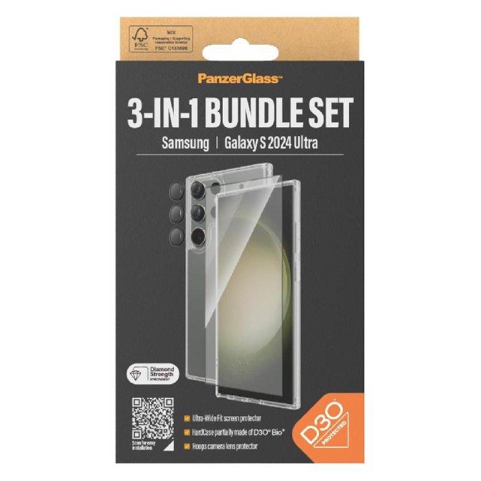

Panzer protection glass bundle 3in1 for samsung galaxy s24 ultra, b1212+7352