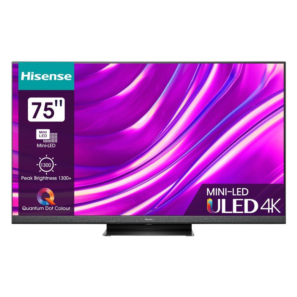 

Hisense 75-inches 4k uhd mini led smart tv, 75u8hq – black