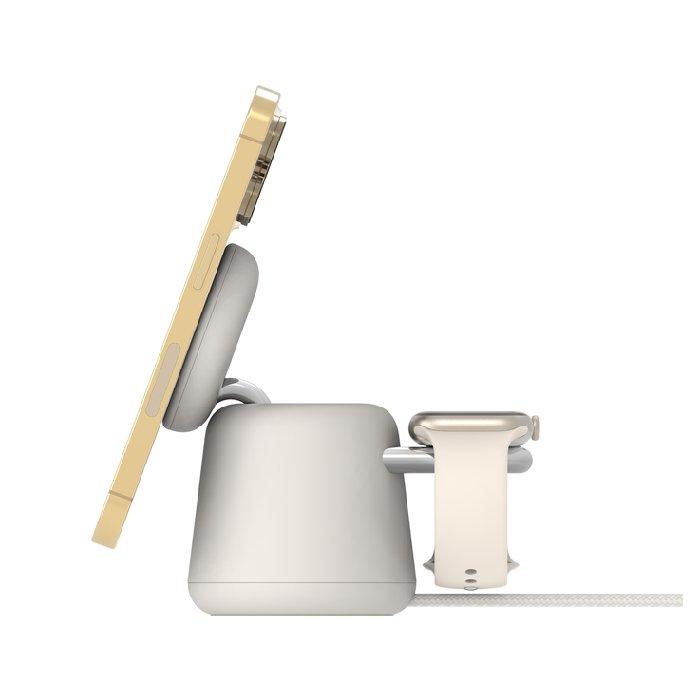 

Belkin 2-in-1 wireless pro charging stand with magsafe, 15w, wiz020myh37 – sand