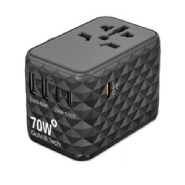 

Eq pd universal travel adapter, 70 watts, eq-653sdv – black