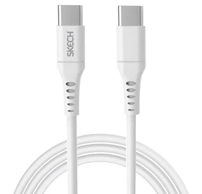

Skech usb-c to usb-c cable, 2m, 100w, skel-ctc-uc2m-wte - white