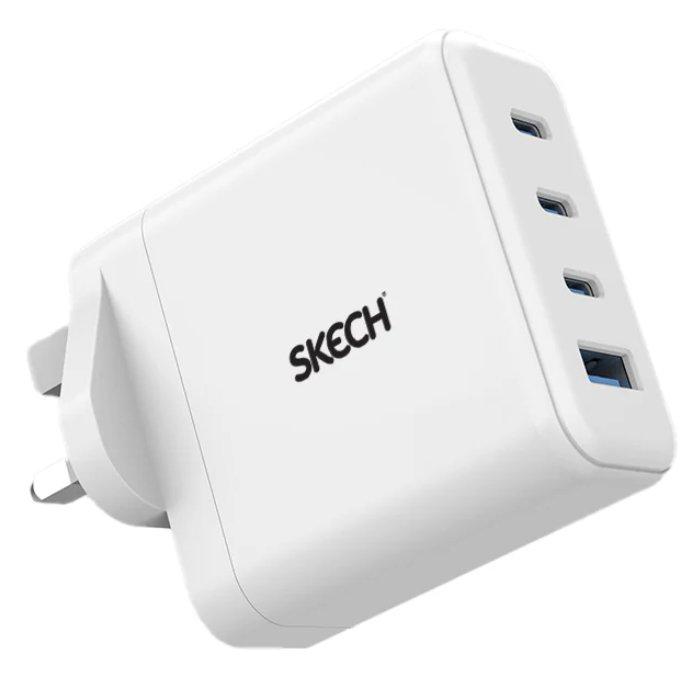 

Skech 100w pd gan uk power charger dual type c ports, skel-pdg100-ukw – white
