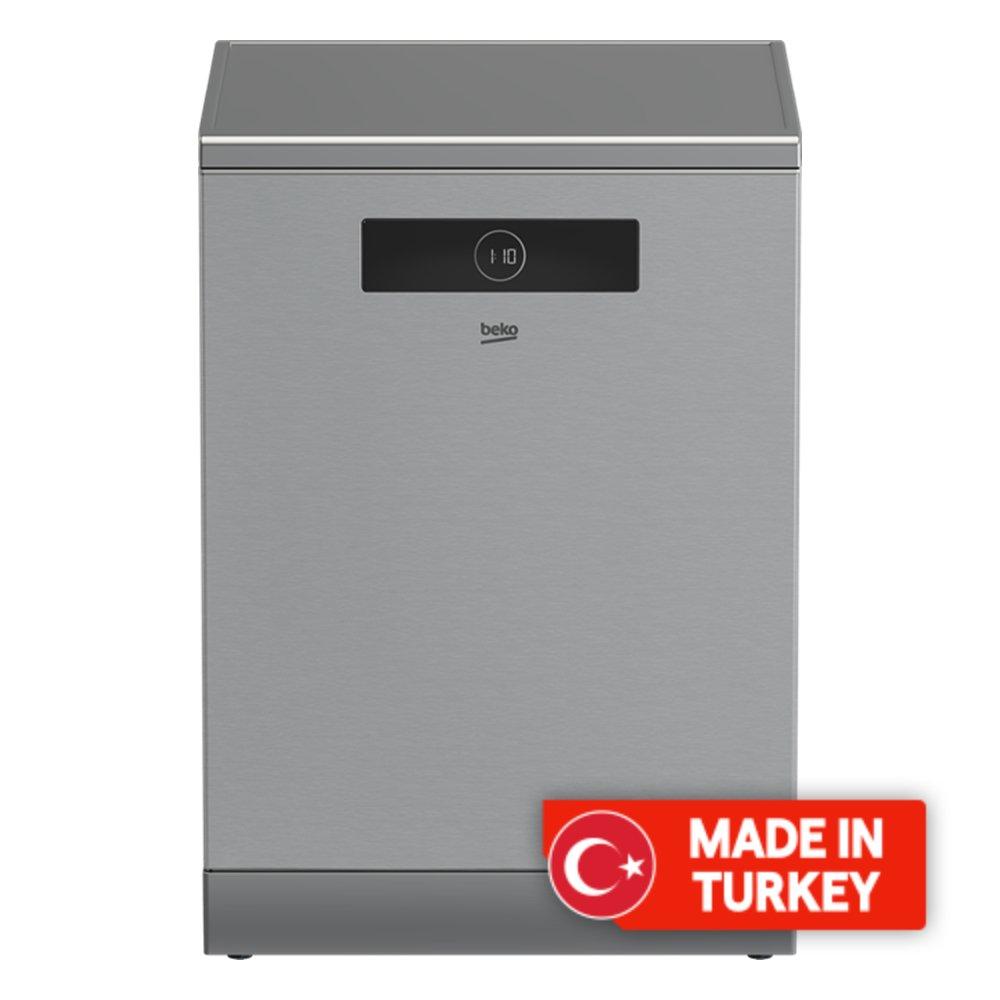 

Beko free standing dishwasher, 8 programmers, 15 place settings, bden38523xq - stainles...