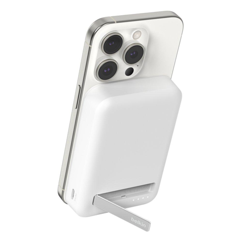 

Belkin magnetic wireless power bank 10000mah + stand, bpd008btwh - white